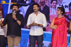 Chiranjeevi, Gopichand and Raashi Khanna at the Pre-Release Function of the movie Pakka Commercial