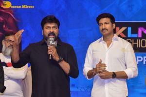 Chiranjeevi, Gopichand and Raashi Khanna at the Pre-Release Function of the movie Pakka Commercial
