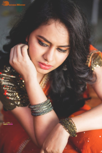 Telugu Actress Pallavi Dora Photoshoot in a orange saree