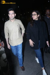 Actress Parineeti Chopra spotted with boyfriend Raghav Chadha, a member of the Rajya Sabha