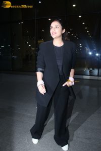 bollywood actress parineeti chopra in a black dress