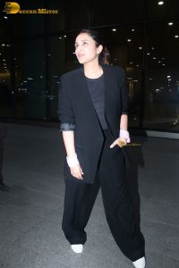 bollywood actress parineeti chopra in a black dress