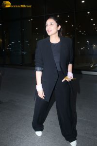 bollywood actress parineeti chopra in a black dress