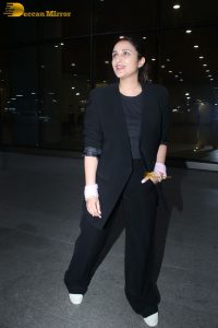bollywood actress parineeti chopra in a black dress