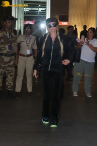 Hotel Heiress and model Paris Hilton arrives at Mumbai Airport