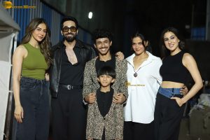 Ayushmann Khurrana, Rakul Preet Singh, Sara Ali Khan, and Wamiqa Gabbi spotted at the song shoot for Pati Patni Aur Woh Do