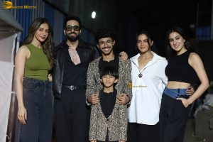 Ayushmann Khurrana, Rakul Preet Singh, Sara Ali Khan, and Wamiqa Gabbi spotted at the song shoot for Pati Patni Aur Woh Do