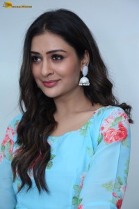 actress Payal Rajput cute looks in a blue salwar
