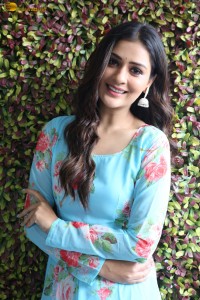 actress Payal Rajput cute looks in a blue salwar