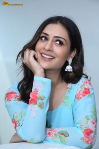 actress Payal Rajput cute looks in a blue salwar
