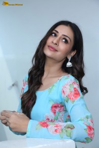 actress Payal Rajput cute looks in a blue salwar
