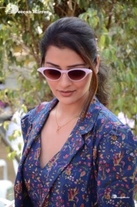 Actress Payal Rajput in Blue coat and matching shorts