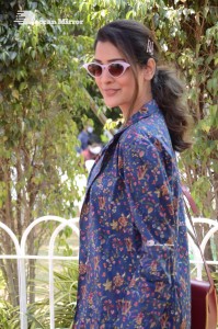 Actress Payal Rajput in Blue coat and matching shorts