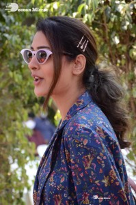 Actress Payal Rajput in Blue coat and matching shorts