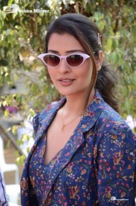 Actress Payal Rajput in Blue coat and matching shorts