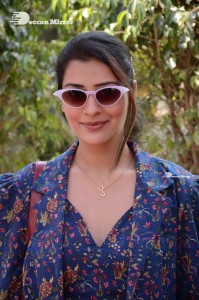 Actress Payal Rajput in Blue coat and matching shorts