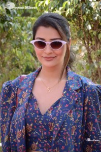 Actress Payal Rajput in Blue coat and matching shorts