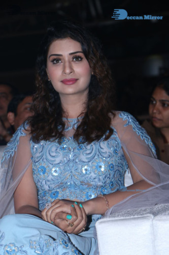 Telugu Actress Payal Rajput attending a movie event in blue dress
