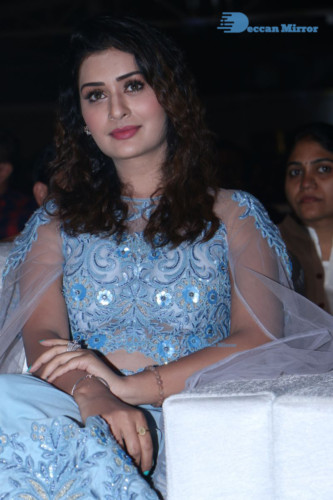 Telugu Actress Payal Rajput attending a movie event in blue dress