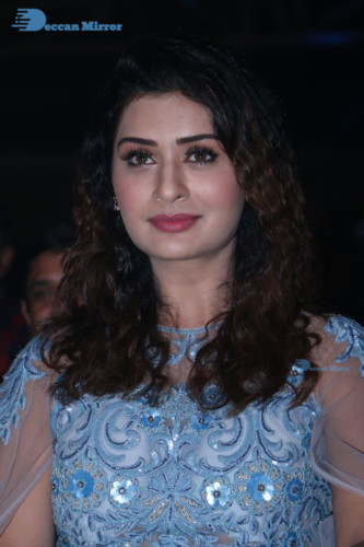 Telugu Actress Payal Rajput attending a movie event in blue dress