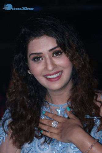 Telugu Actress Payal Rajput attending a movie event in blue dress