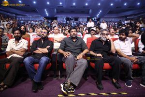 Peddi Mega Blockbuster Event attended by Ram Charan, Chiranjeevi, and others