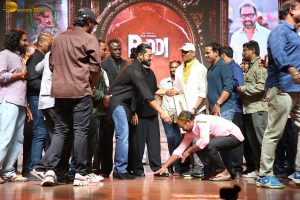 Peddi Mega Blockbuster Event attended by Ram Charan, Chiranjeevi, and others