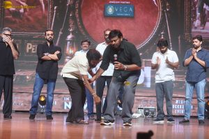 Peddi Mega Blockbuster Event attended by Ram Charan, Chiranjeevi, and others