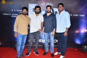 Peddi Mega Blockbuster Event attended by Ram Charan, Chiranjeevi, and others