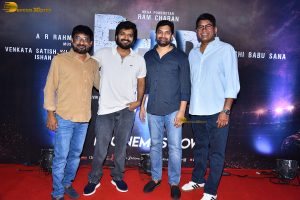 Peddi Mega Blockbuster Event attended by Ram Charan, Chiranjeevi, and others