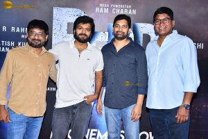 Peddi Mega Blockbuster Event attended by Ram Charan, Chiranjeevi, and others