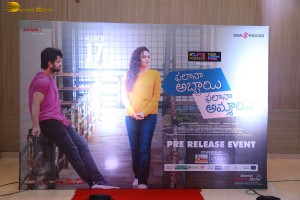 Phalana Abbayi Phalana Ammayi Pre-Release Event attended by Naga Shaurya, Malvika Nair, Megha Chowdhury, Adivi Sesh, Bobby, and others.