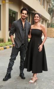 Ishaan Khattar, Mrunal Thakur, and Raja Menon promote Pippa at JW Marriott in Juhu on November 6, 2023
