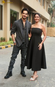 Ishaan Khattar, Mrunal Thakur, and Raja Menon promote Pippa at JW Marriott in Juhu on November 6, 2023