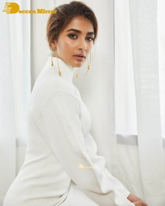 Pooja Hegde in a white dress