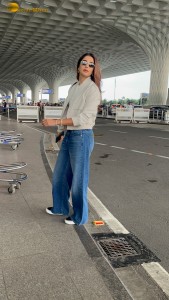 pooja hegde in a chic look at airport