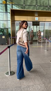 pooja hegde in a chic look at airport