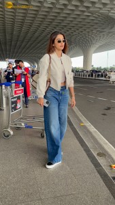 pooja hegde in a chic look at airport
