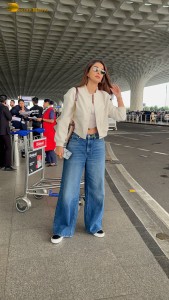 pooja hegde in a chic look at airport