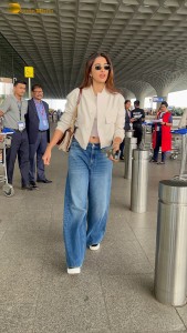pooja hegde in a chic look at airport