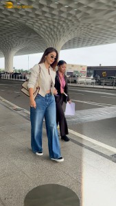 pooja hegde in a chic look at airport
