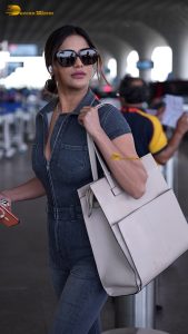 actress Poonam Pandey sexy in a blue dress