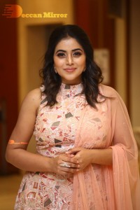 Actress Poorna seen at the Three Roses OTT show event