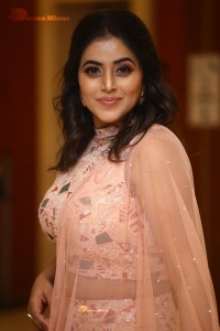 Actress Poorna seen at the Three Roses OTT show event