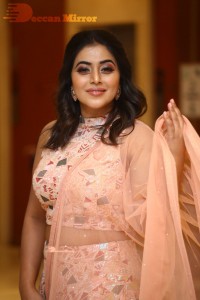 Actress Poorna seen at the Three Roses OTT show event