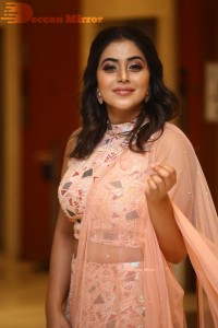 Actress Poorna seen at the Three Roses OTT show event