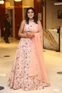 Actress Poorna seen at the Three Roses OTT show event