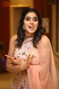 Actress Poorna seen at the Three Roses OTT show event