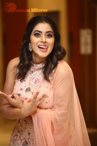 Actress Poorna seen at the Three Roses OTT show event