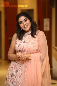Actress Poorna seen at the Three Roses OTT show event